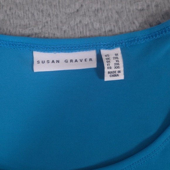 LOT OF 3 Susan Graver Tops Womens 1X Multi Liquid Knit Flutter Sleeve T-Shirt - Picture 9 of 16